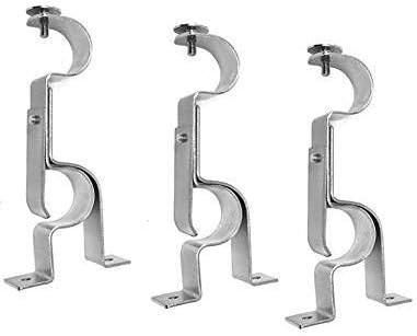 Amazon Com Tejatan Double Curtain Rod Brackets Set Of 3 Silver