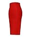 Whoinshop Women's Stretchy Slim Fit Midi Pencil Skirt with Zipper Red S