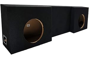 American Sound Connection Compatible with Chevy C/K Silverado or GMC Sierra Fill Size Regular Cab Truck 1988-2006 Dual 12" Sub Box Speaker Enclosure