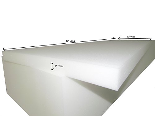 Isellfoam Foam Cushion 2" T x 22" W x 80" L (1836)"High Density-Medium Firm Plus (Seat Cushion, Foam Padding, Foam Mat Replacements) Boats & Campers Foam Cushion