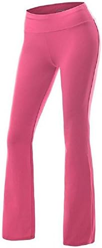 Gracyoga Women's Stretch Boot Leg Active Workout Sport Yoga Running Walking Pant (Large, Pink)