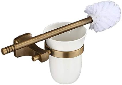 LOYFUN Toilet Brush and Holder, Simple Brass Toilet Brush Bowl Holder For Bathroom Storage (Color : Brass, Size : Free size)