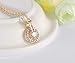 Kedar 18k Rose Gold Plated Austrian Crystal Circle Necklace Pendant with 18