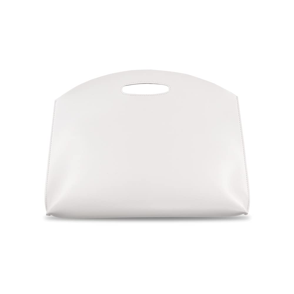 Hosoncovy PU Leather Handbag Laptop Sleeve Bag Carrying Case Storage Business Bag for MacBook Air/MacBook 14 Inch / 13 Inch Laptop (White)