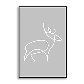 Framed Canvas Home Artwork Decoration Simple Stick Figure Canvas Wall Art for Living Room, Bedroom - 16x24 inches