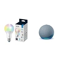 Alexa Smart Home Starter Kit|WiZ A21 Smart Color Bulb with Echo Dot (4th Gen) Twilight Blue| Full Color and Tunable White 100 Watt Equivalent LED Smart Bulb, No Hub Required