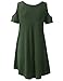 URBANCLEO Womens Off The Shoulder Elong Tunic Top Mini T-Shirt Dress Olive, 3XL