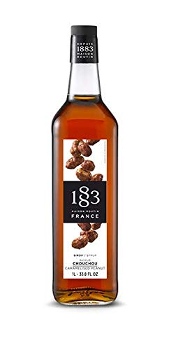 1883 Maison Routin - Caramelised Peanut Syrup - Made in France - Glass Bottle | 1 Liter (33.8 oz)