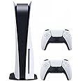 Playstation 5 Disc Version PS5 Console - Additional Controller, 4K-TV Gaming, 16GB GDDR6 RAM, 8K Output, WiFi 6. Ultra-High Speed 825GB SSD - U Deal (Renewed)