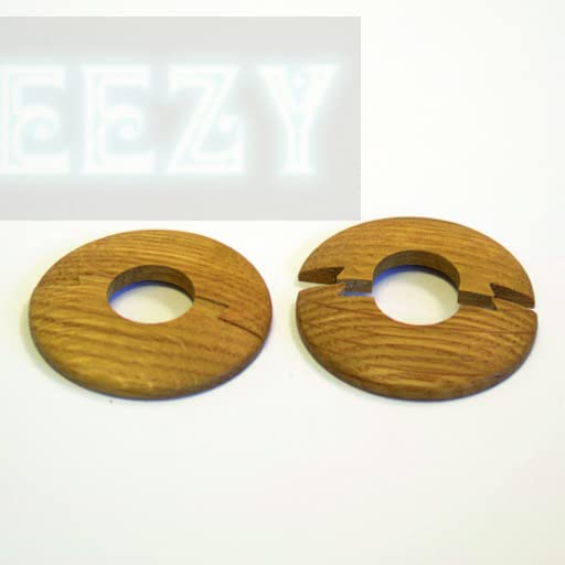PK of 4 X O' SO EEZY SOLID OAK (SMOKED) PIPE SURROUND 15MM - LASER CUT - EASYFIT