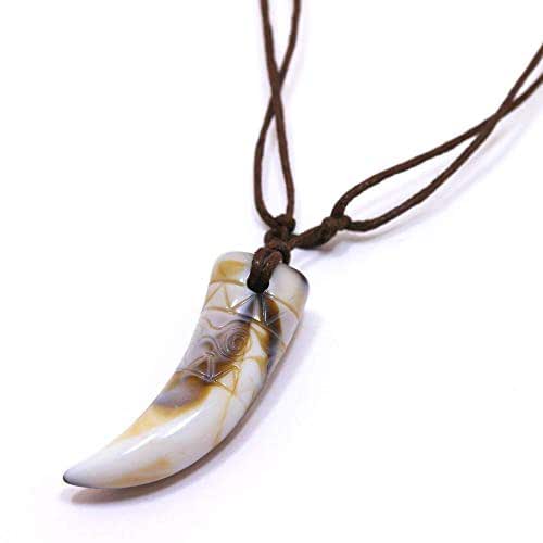 Tooth necklace faux large fang tribal teeth jewelry amulet