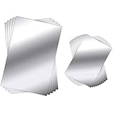 Fanrel 15 Pieces Self Adhesive Mirror Sheets Flexible Non Glass Mirror Plastic Mirror Tiles Wall Stickers for Home Decor, 4 Inch by 6 Inch and 6 Inch by 9 Inch