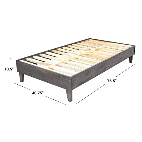 eLuxurySupply Wood Bed Frame Made with 100 New Zealand Pine Solid Mattress Platform