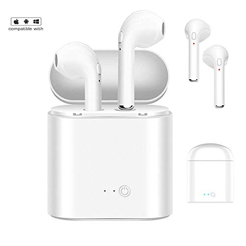 Bluetooth Earbuds Package with 2 Built-in Microphone Headphones and Charging Boxes, Sporty Mini Stereo Bass Bluetooth Earplugs, Strong Stable Bluetooth Signals