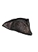 Black Caribbean Pirate Costume Hat Accessory - Faux Leather Tri-Corner Hat, Adjustable Fit