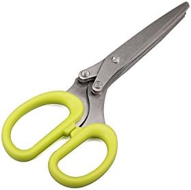 OYISIYI Herb Scissors Stainless Steel, Multipurpose Kitchen Shear with 5 Sharp Blades, Time-Saving Kitchen Culinary Scissors for Fast Herb Cutting Chopping Shredding with Cleaning Brush