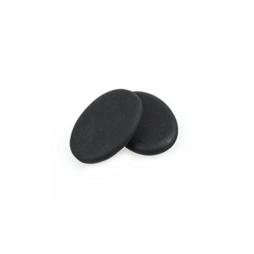 Romonacr 8Pcs Professional Small Massage Hot Stone Set Natural Lava Heated Stones Basalt Warmer Rock for Spa, Massage Therapy 1.18 x 1.57 x 0.31in(3x4x0.8cm) Black - Thumbnail 5