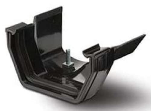 Polypipe RS218BR Brown Plastic to Metal Gutter Adaptors Square to Ogee Right Hand.