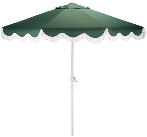 costco umbrellas for patios SunVilla 11' Round Cabana Stripe Aluminum Market Umbrella