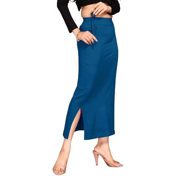Jupon Galbant Extensible Mehrang Pour Sari Femme – Coton Mélangé, Forme Parfaite Et Confort Optimal (Marron, 2XL)