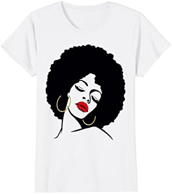 Womens Black Girl Magic Shirt Natural Hair Afro Gold Red Lips Sexy XL White