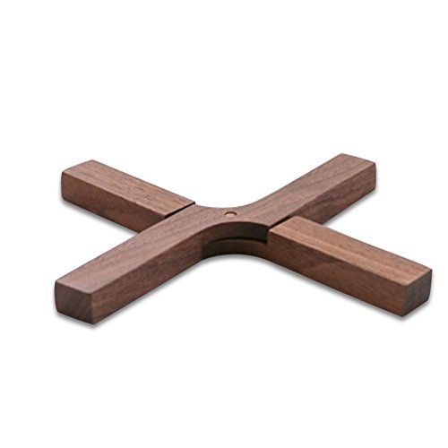 HaloVa Trivet Mat, Creative Wooden Hot Pads, Skidproof Household Pot Holder Insulation Mat for Home Use (Walnut)