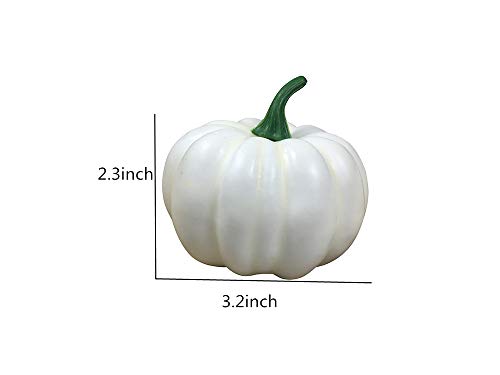 COTOSEY Lifelike Simulation Artificial Pumpkins 10 Pcs for Festive Wedding Halloween Party Home Decoration (White)