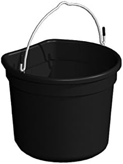 Saddlers Flat Sided Bucket, 4 Gallon, Black