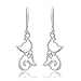 Chuvora 925 Sterling Silver Cubic Zirconia CZ Open Little Cat Dangle Earrings