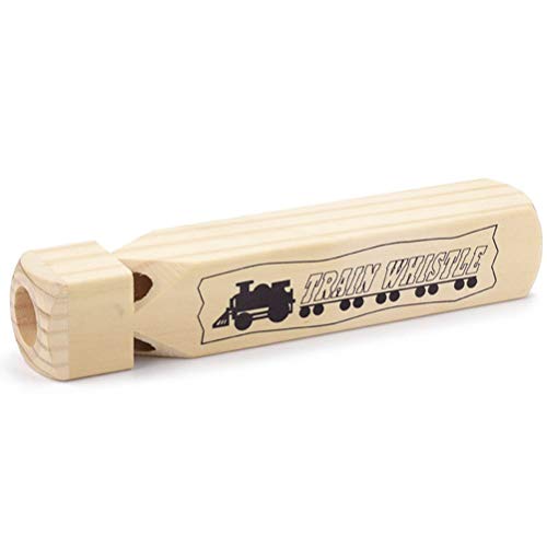 NUOBESTY 2 Pcs Wooden Train Whistle Musical Toy for Kids