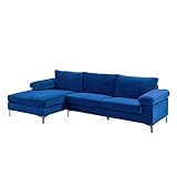 Casa Andrea Milano Modern Velvet Fabric Sectional