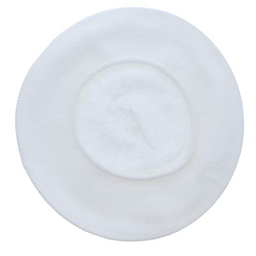 Landana Headscarves Beret for Women 100% Cotton Solid - White