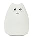 SCOPOW Children Night Light Silicone Cat Smiley [ Sensitive Tap Control, USB Rechargeable, Warm / White Light, 7-Color Breathing Light ] Portable Lamp Nursery for Gift Baby Adult Bedroom