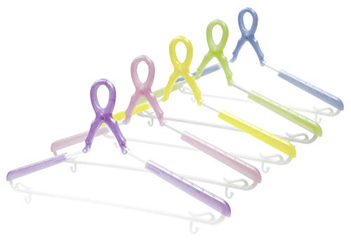 小久保工業所 洗濯ハンガー セット 5色組 パット付スライドキャッチハンガー [スライドキャッチ式/型くずれ防止] (伸縮式/伸びる/衣類用/洗濯/物干し/乾きやすい/風で落ちない) 6991 5枚入商品画像