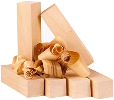 Cleveland Carpenters Basswood Wood Carving Blocks for Whittling | 6 Pieces - 4โ x 1โ x 1โ | Arts and Crafts Tools for Adults and Kids | Easy to Carve Woodworking Supplies for Boy Scouts & Beginners