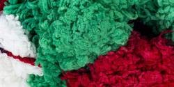 Red Heart Pomp-a-Doodle Yarn-Red/White/Green