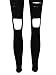 J-Deal High Waist Woman Knee Skinny Pencil Pants Denim Ripped Jeans (Black, S)