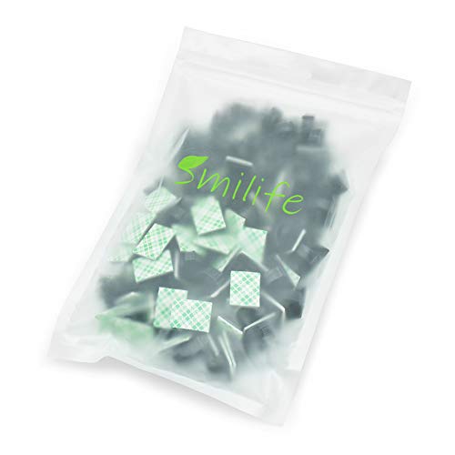 Smilife 100 PCS Black Self Adhesive Cable Wire Clip Holders, Snap Design Cable Clip Wire Management, Wire Organizer Use for Home, Office, Car
