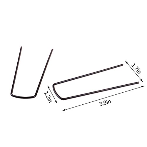 50 PCS 2.5mm Diameter U-shaped Garden Stakes, Galvanized Iron Ground Stakes/Tent Pegs/Garden Pegs/Staples Stakes Pins for Securing Garden Weed, Landscape Fabric, Ground Sheets and Fence Anchors - Thumbnail 3