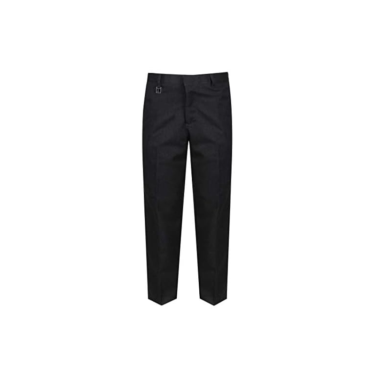 Zeco School Boys Uniform Full Elastic Waist Pull Up On Trousers All Sizes Colours Black Grey 
