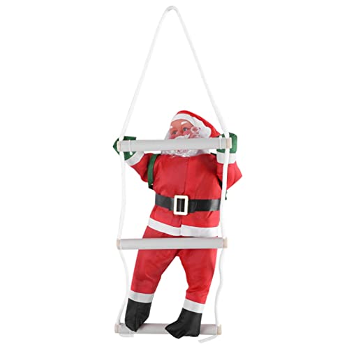 Cikonielf Santa Claus Ornament Oxford Fabric Climbing Santa Claus Toy for Christmas Tree Indoor/Outdoor Hanging Ornament Decoration