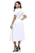 AlvaQ Women Sexy V Neck Short Sleeve A Line Skater Dress Knee Length Midi Party Dresses Club White Large