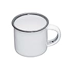 KitchenCraft Living Nostalgia Enamel Espresso Mug, White/Grey, 90 ml (3 fl oz)