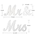Mrs & Mr Sign Sweetheart Table Decorations - Letters for Wedding Photo Props, Party Banner Decoration (White)