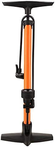 Grows Bike Floor Pump 160 PSI Track Pump with Gauge Fits Presta & Schrader (No Valve Changing Needed) for Bicycle Tires