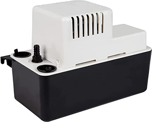 Little Giant VCMA-15ULS 115 Volt, 65 GPH, 1/50 HP Automatic Condensate Removal Pump with Safety Switch, White/Black, 554405