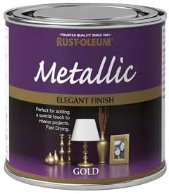 Rust-Oleum Metallic Paint Gold 250ml Interior Exterior Durable Finish AMZ0006