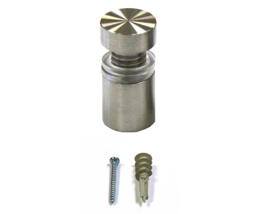 1/2" Dia. x 1/2" L. Solid Stainless Steel Sign Standoffs, SET OF 12, Satin Brushed Finish; Architectural Quality; Project your pictures, graphics and other signage out from wall.