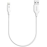 Anker PowerLine 1ft Apple MFi Certified Short Lightning to USB Cable Sturdy Charging Cord for iPhone 5/5s/5c 6/6s Plus, iPad mini/Air/Pro iPod touch(White)