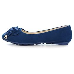 Hee grand Women's Round Toe Cut Bow-Knot Ballet